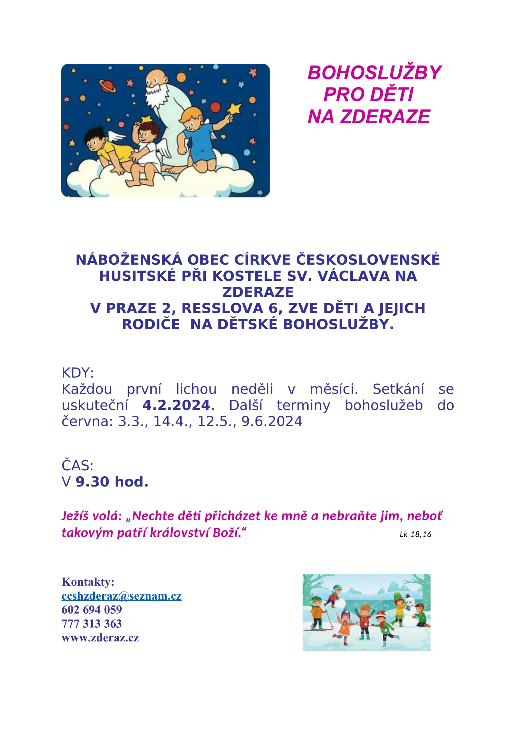 Dětská bohoslužba 4.2.2024 plakátek ZDE