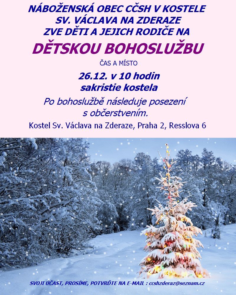 Dětská bohoslužba 26.12. 2023